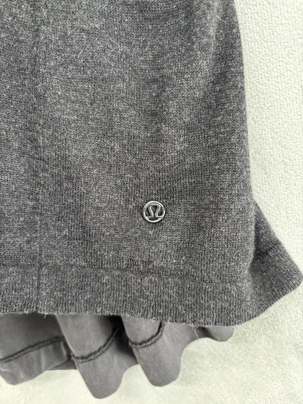 Archive Lululemon Black Grey Mixed Media Flowy Tunic T-Shirt Lagenlook Mori Kei - Picture 4 of 4